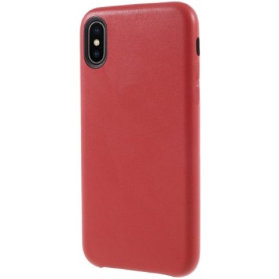Soft Slim Apple iPhone X (iPhone Xs) sarkans ādas apvalks / Vacins.lv