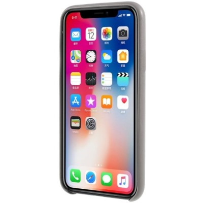 Soft Slim Apple iPhone X (iPhone Xs) pelēks ādas apvalks / Vacins.lv