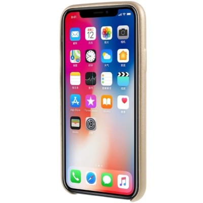 Soft Slim Apple iPhone X (iPhone Xs) zelta ādas apvalks / Vacins.lv