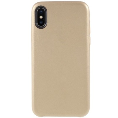 Soft Slim Apple iPhone X (iPhone Xs) zelta ādas apvalks / Vacins.lv