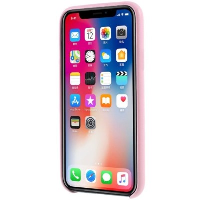 Soft Slim серии Apple iPhone X (iPhone Xs) светло-розовый кожаный чехол | Vacins.lv
