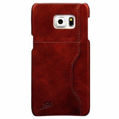 Samsung Galaxy S6 Edge+ (G928) „Retro“ Luxury brūns mākslīgā āda apvalks ar iebūvētu karšu turētāju / Vacins.lv
