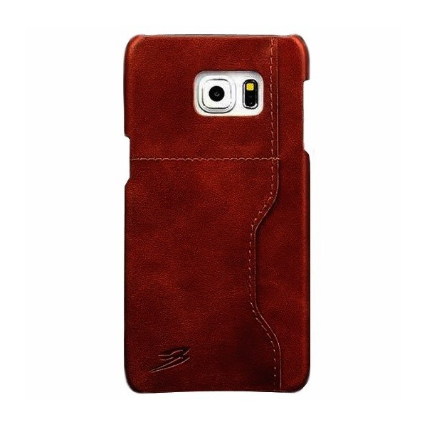 „Retro“ Luxury ādas apvalks - brūns (Galaxy S6 Edge+)
