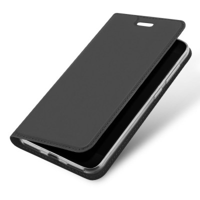 Huawei P9 Lite Mini (Y6 Pro 2017) „Dux Ducis“ Skin sērijas melns ādas atvērams maciņš / Vacins.lv
