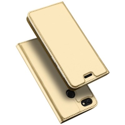 „Dux Ducis“ Skin серии Huawei P9 Lite Mini (Y6 Pro 2017) золотой кожаный чехол-книжка | Vacins.lv