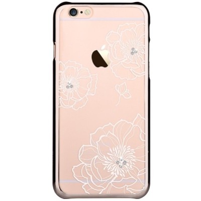 Apple iPhone 6 (6s) „Vouni“ Crystal Bloom пластиковый прозрачный золотой чехол с кристаллами | Vacins.lv