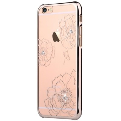 Apple iPhone 6 (6s) „Vouni“ Crystal Bloom пластиковый прозрачный золотой чехол с кристаллами | Vacins.lv