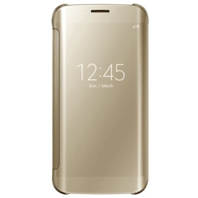 Samsung Galaxy S6 Edge+ (G928) открываемый золотой пластиковый чехол-книжка | Vacins.lv