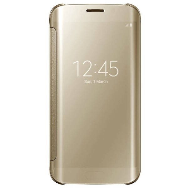 Пластиковый чехол-книжка – золотой (Galaxy S6 Edge+)