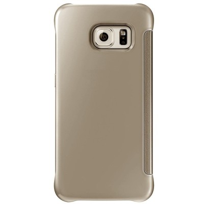 Samsung Galaxy S6 Edge+ (G928) открываемый золотой пластиковый чехол-книжка | Vacins.lv