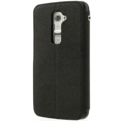LG G2 D802 Roar Diary ādas atvēramais melns futrālis / Vacins.lv