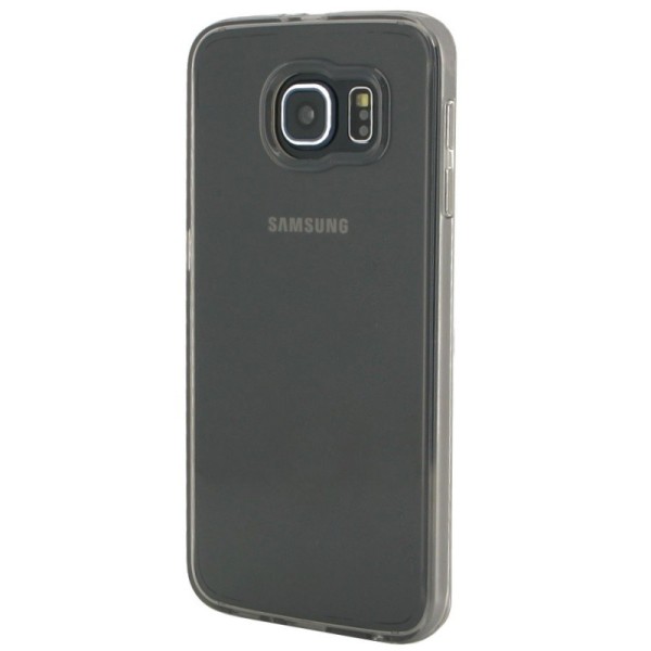 Пластиковый чехол с твердой силиконовой рамкой - прозрачный / серый (Galaxy S6)