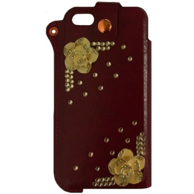 Apple iPhone SE (5, 5s) Fashion Leather чехол бордового цвета | Vacins.lv