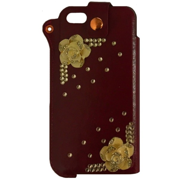 Fashion Leather чехол – бордовый (iPhone 5 / 5S / SE 2016)