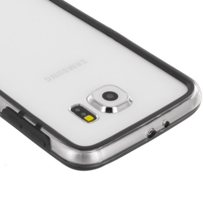 Samsung Galaxy S6 (G920) dzidrs, caurspīdīgs rāmis (sānu apmale, bamperis) - melns / Vacins.lv