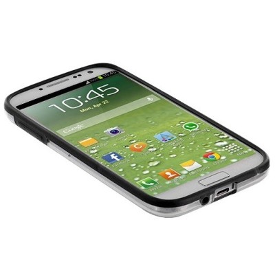Samsung Galaxy S4 (I9500) прозрачная рамка (окантовка края, бампер) - чёрная | Vacins.lv