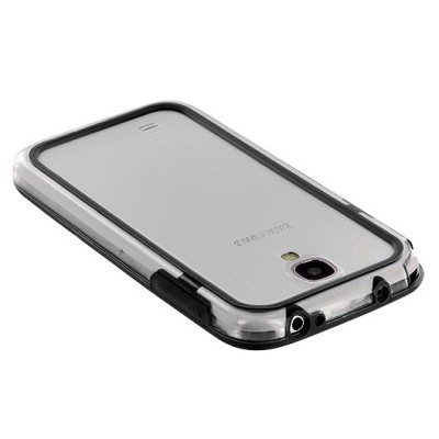 Samsung Galaxy S4 (I9500) прозрачная рамка (окантовка края, бампер) - чёрная | Vacins.lv