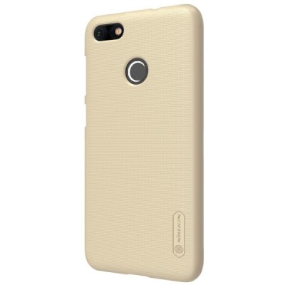 P9 Lite Mini (Y6 Pro 2017) Nillkin Frosted Shield zelta plastmasas futrālis + ekrāna aizsargplēve / Vacins.lv