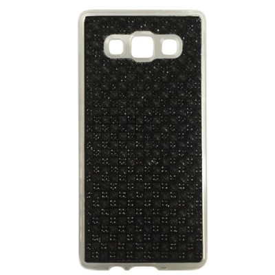 Samsung Galaxy A3 (A500) Glitter твердый силиконовый чехол (TPU) - черный | Vacins.lv
