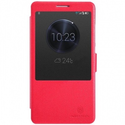Ascend Mate 7 Nillkin Fresh красный кожаный чехол-книжка | Vacins.lv