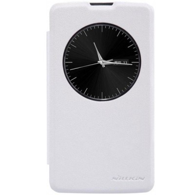 LG L Fino (D290, D295) белый кожаный чехол-книжка Nillkin Sparkle | Vacins.lv
