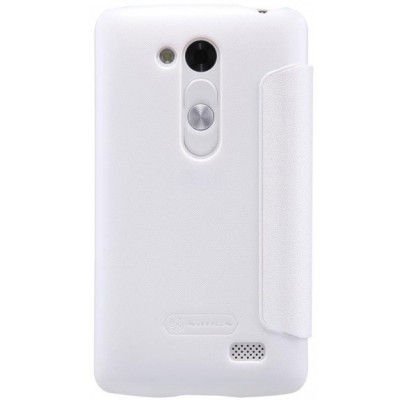 LG L Fino (D290, D295) белый кожаный чехол-книжка Nillkin Sparkle | Vacins.lv