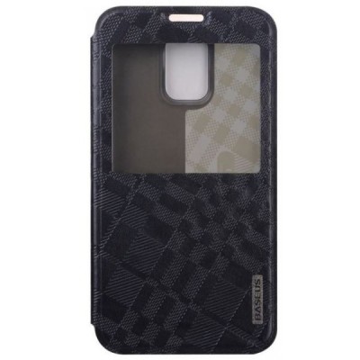 Samsung Galaxy S5 G900 (S5 Neo G903) Baseus Brocade atvēramais melns maciņš / Vacins.lv