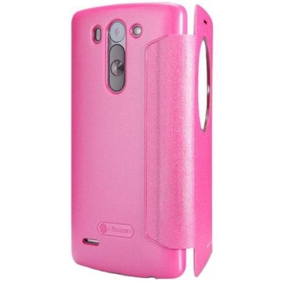 LG G3 S D722 розовый кожаный чехол-книжка | Vacins.lv