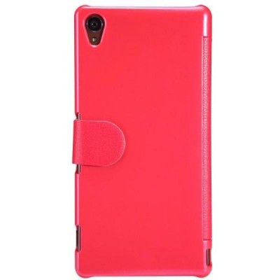 Nillkin Fresh Sony Xperia Z3 красный кожаный чехол-книжка | Vacins.lv