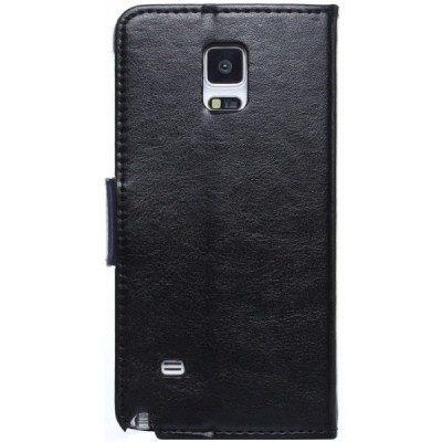 Samsung Galaxy Note 4 (N910) открываемый чёрный кожаный чехол - книжка | Vacins.lv