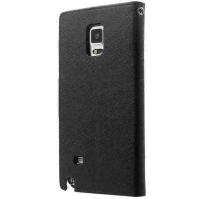 „Mercury“ Fancy Diary Samsung Galaxy Note 4 (N910) чёрный кожаный чехол-книжка | Vacins.lv
