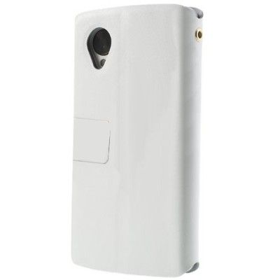 LG Nexus 5 E980 „Doormoon“ sērijas balts ādas atvērams maciņš / Vacins.lv