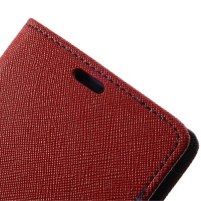 Sony Xperia Z1 (Honami L39h) „Mercury“ Fancy atvērams sarkans ādas maciņš - maks / Vacins.lv
