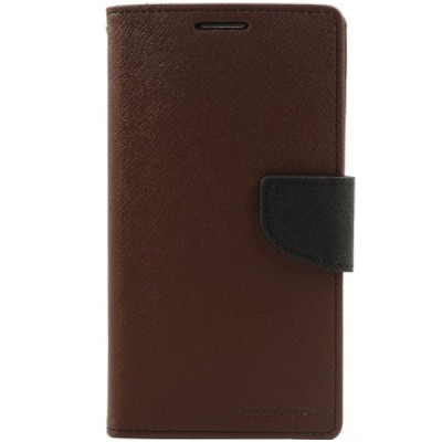 „Mercury“ Fancy Samsung Galaxy Note 3 (N9005, N9002, N9000) коричневый кожаный чехол-книжка | Vacins.lv