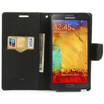„Mercury“ Fancy Samsung Galaxy Note 3 (N9005, N9002, N9000) коричневый кожаный чехол-книжка | Vacins.lv