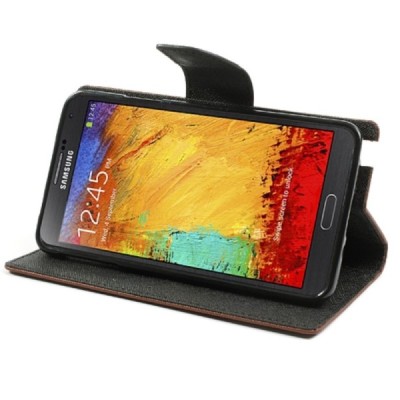 „Mercury“ Fancy Samsung Galaxy Note 3 (N9005, N9002, N9000) коричневый кожаный чехол-книжка | Vacins.lv