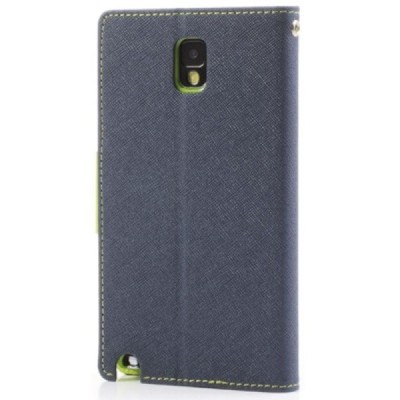 „Mercury“ Fancy Samsung Galaxy Note 3 (N9005, N9002, N9000) синий кожаный чехол-книжка | Vacins.lv