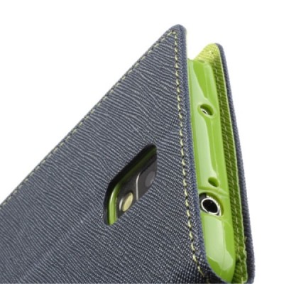 „Mercury“ Fancy Samsung Galaxy Note 3 (N9005, N9002, N9000) синий кожаный чехол-книжка | Vacins.lv