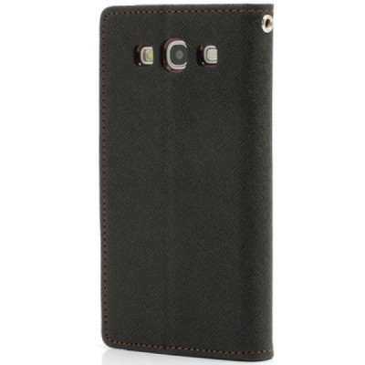 „Mercury“ Fancy Samsung Galaxy S3 (I9300) чёрный кожаный чехол-книжка | Vacins.lv