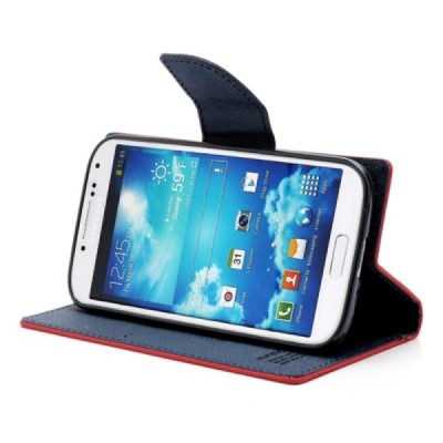 „Mercury“ Fancy Samsung Galaxy S4 (I9500) красный кожаный чехол-книжка | Vacins.lv