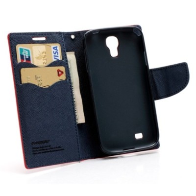 „Mercury“ Fancy Samsung Galaxy S4 (I9500) красный кожаный чехол-книжка | Vacins.lv