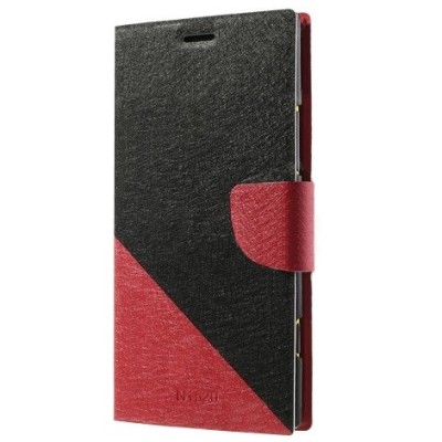 „Double“ серии Nokia Lumia 1520 чёрный, красный кожаный чехол-книжка | Vacins.lv