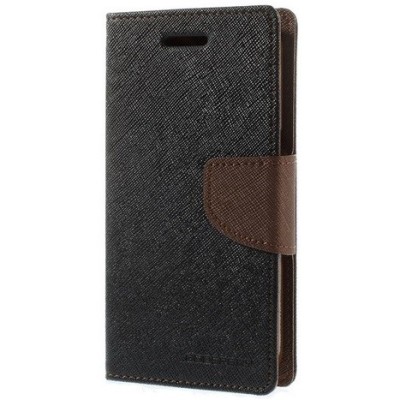 „Mercury“ Fancy Samsung Galaxy S Duos 2 S7582, S Duos S7562, Trend S7560, Trend Plus S7580 melns ādas maciņš / Vacins.lv