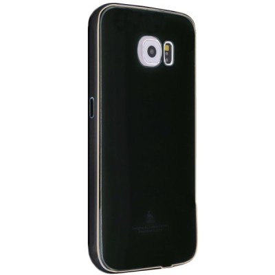 Samsung Galaxy S6 Edge (G925) Luphie пластиковый чехол с металлической рамкой - чёрный | Vacins.lv