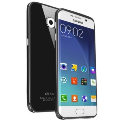 Samsung Galaxy S6 Edge (G925) Luphie стеклянный чехол в металлической рамке - чёрный | Vacins.lv