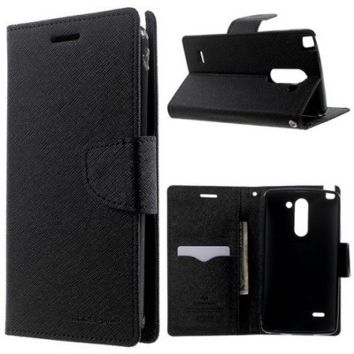 „Mercury“ Fancy LG G3 Stylus (D690) чёрный кожаный чехол-книжка | Vacins.lv