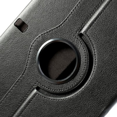 Samsung Galaxy Note 10.1 2014 P600 (P605) atvēramais melns ādas futrālis, grozās 360° grādu apjomā / Vacins.lv