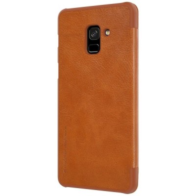 Greznais „Nillkin“ Qin sērijas ādas atvērams brūns Samsung Galaxy A8 2018 (A530F) maciņš / Vacins.lv