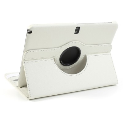 Samsung Galaxy Note 10.1 2014 P600 (P605) atvēramais balts ādas futrālis, grozās 360° grādu apjomā / Vacins.lv