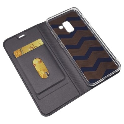 „Dux Ducis“ Skin серии Samsung Galaxy A8 2018 (A530F) чёрный кожаный чехол-книжка | Vacins.lv